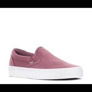 Vans Mauve Herringbone Slip Ons